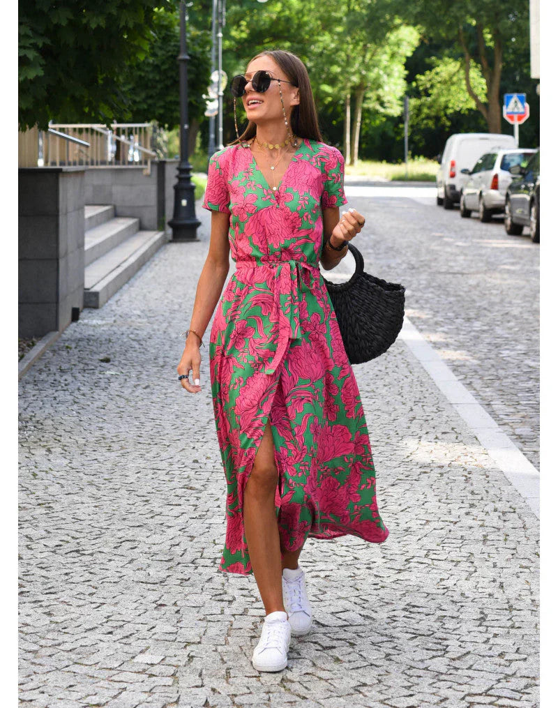 EVA | Elegantné Šaty s Výstrihom do V a Zakrytím Brucha