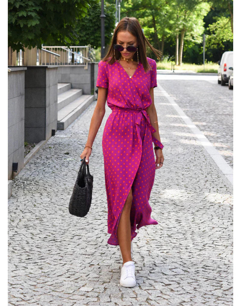 EVA | Elegantné Šaty s Výstrihom do V a Zakrytím Brucha
