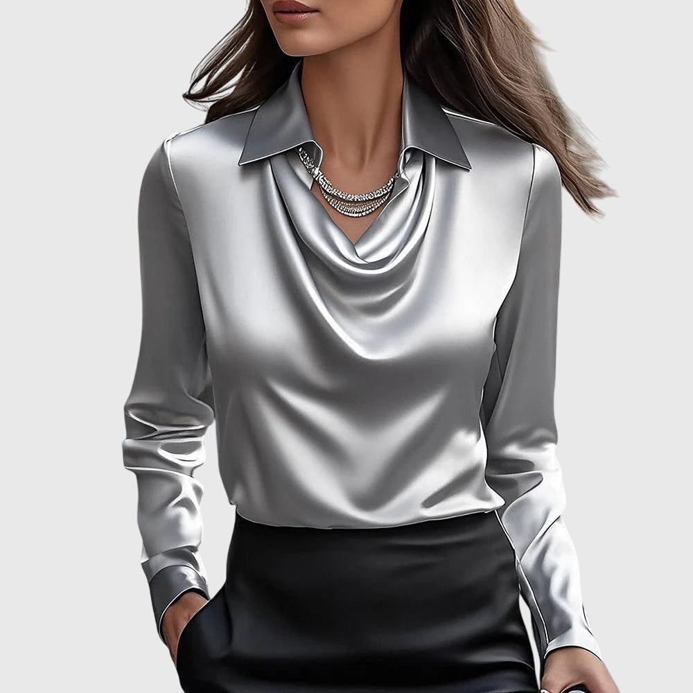 Sylvie™ | Elegantná blúzka s plisovaným výstrihom