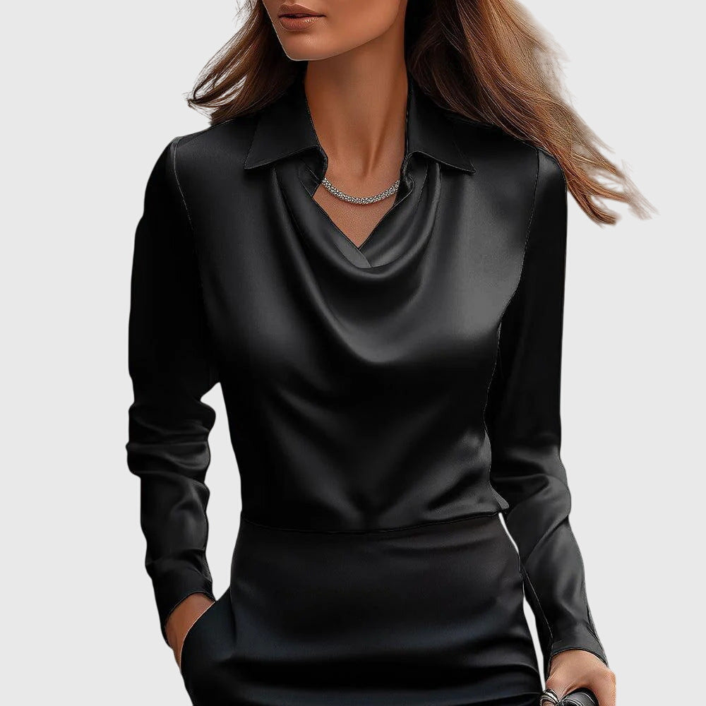 Sylvie™ | Elegantná blúzka s plisovaným výstrihom