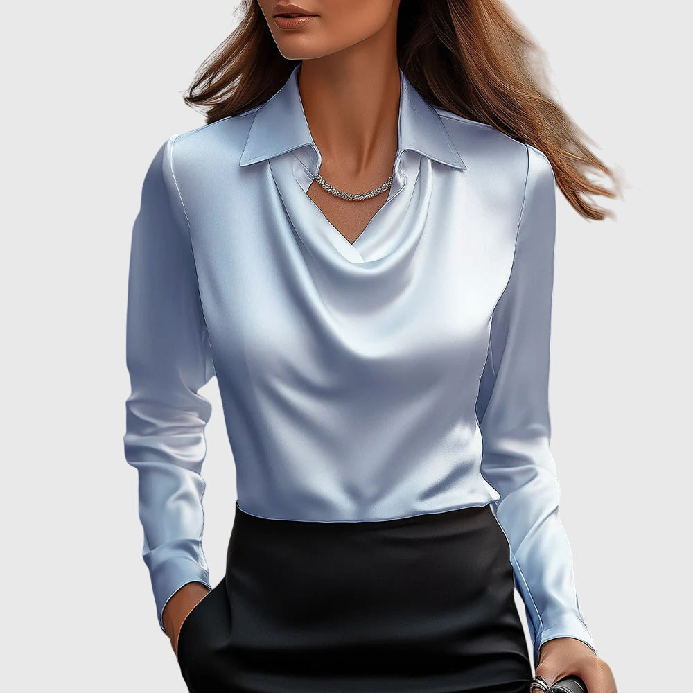 Sylvie™ | Elegantná blúzka s plisovaným výstrihom