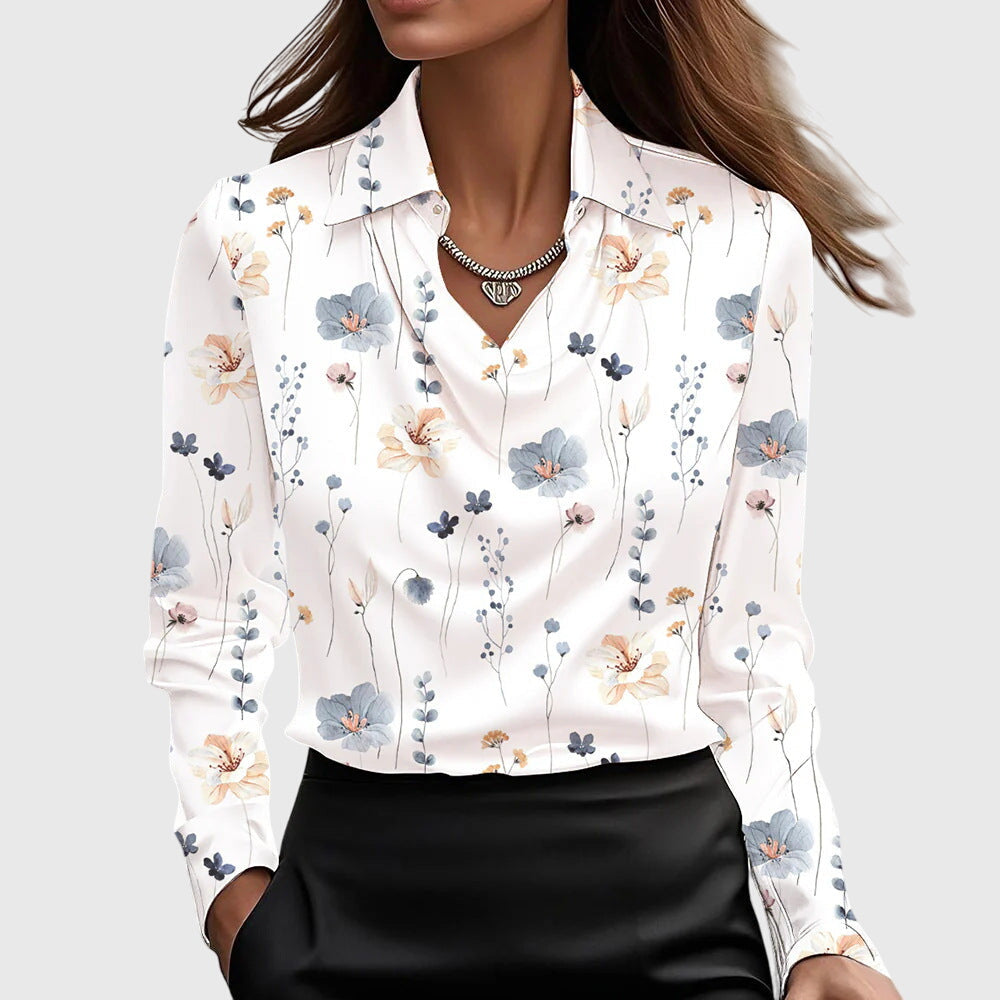 Sylvie™ | Elegantná blúzka s plisovaným výstrihom