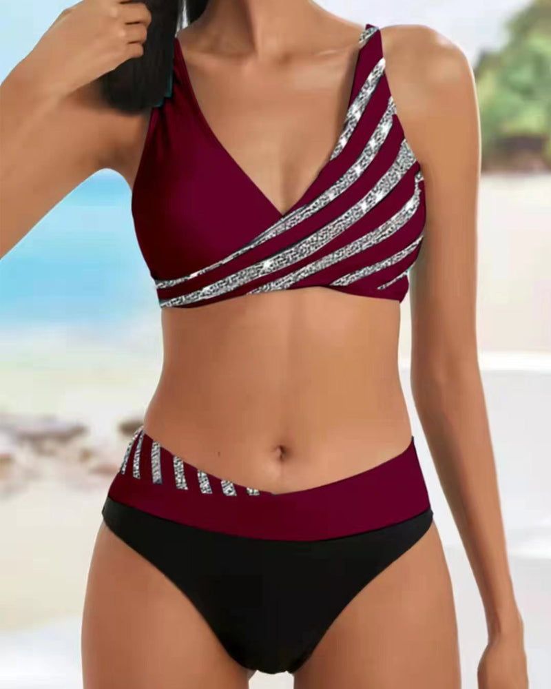 Mona - Tlačené Bikiny v Teplých Tónach