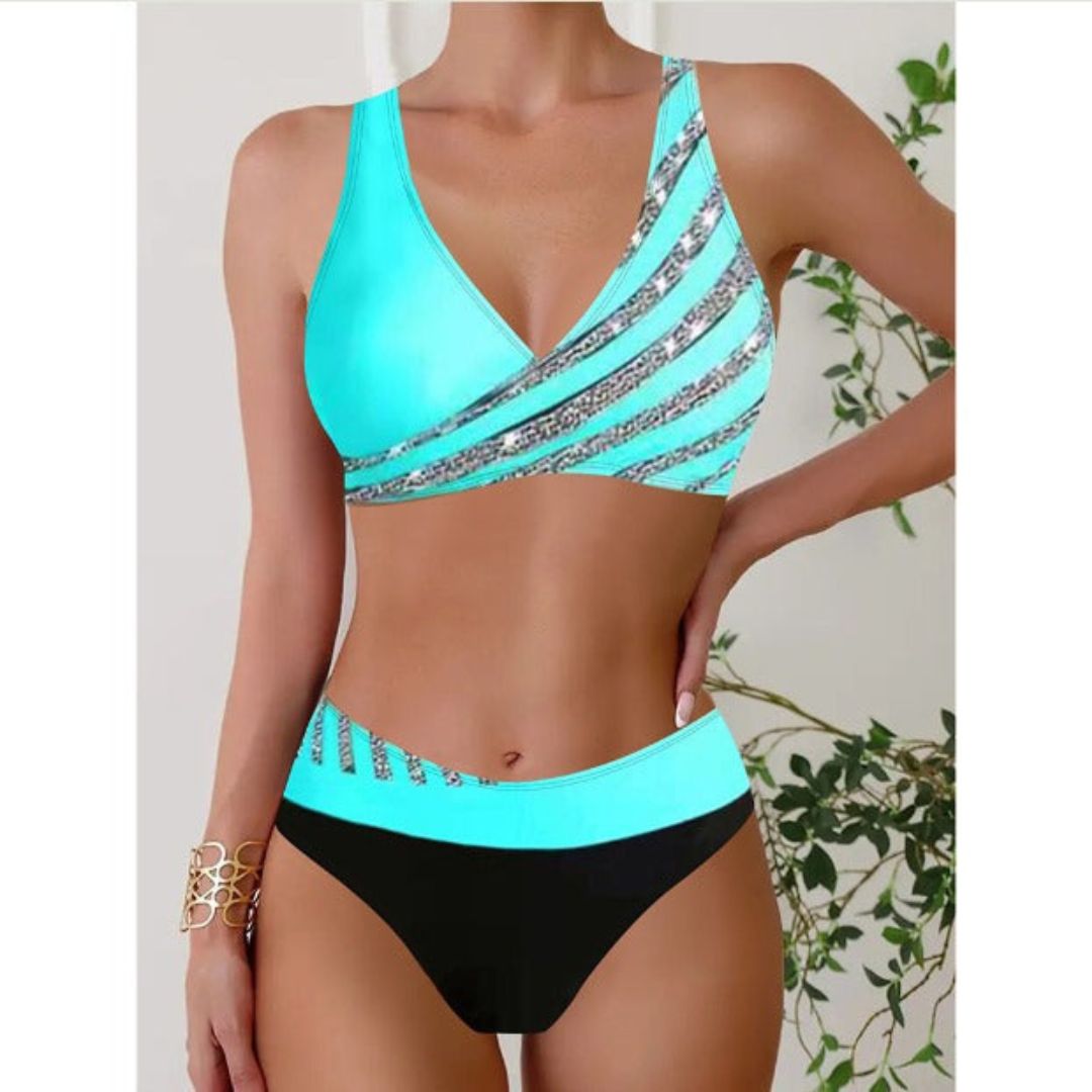 Zoë - Tlačený halterneck top