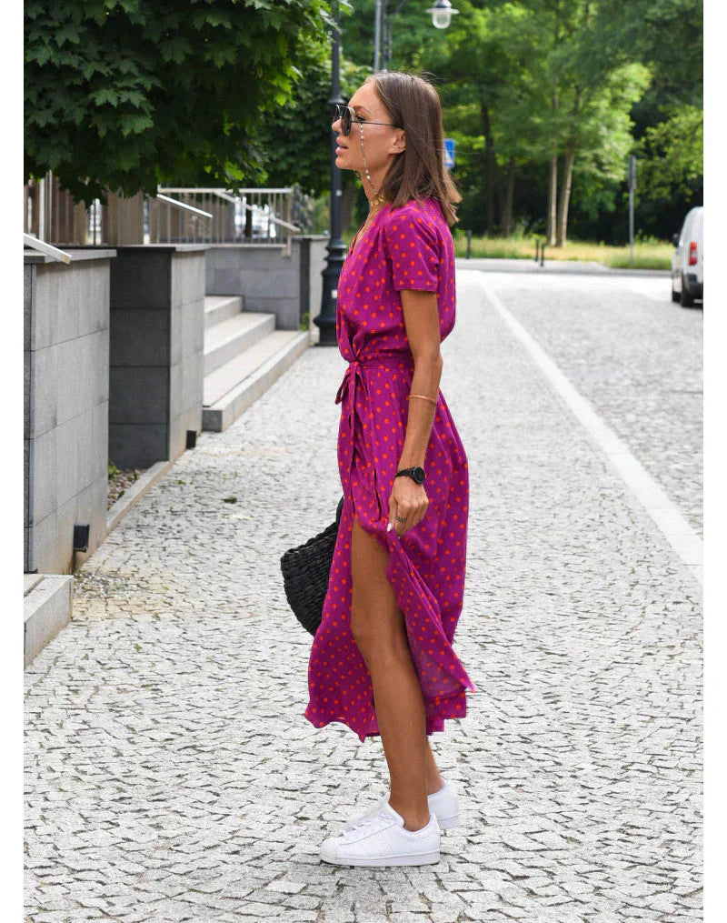 EVA | Elegantné Šaty s Výstrihom do V a Zakrytím Brucha