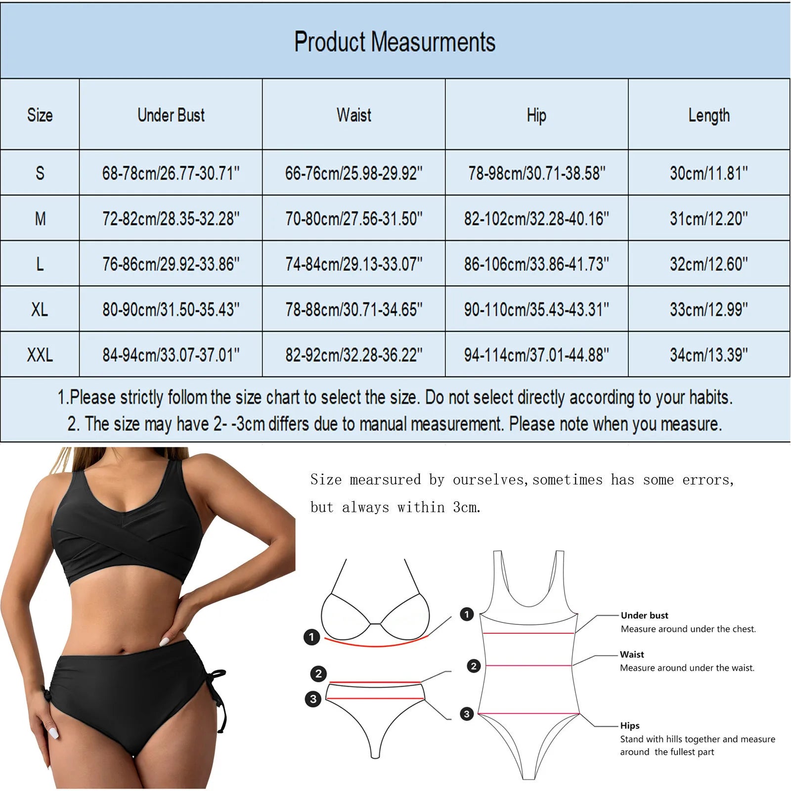 Isla – Prekrížené športové bikiny s vysokým pásom