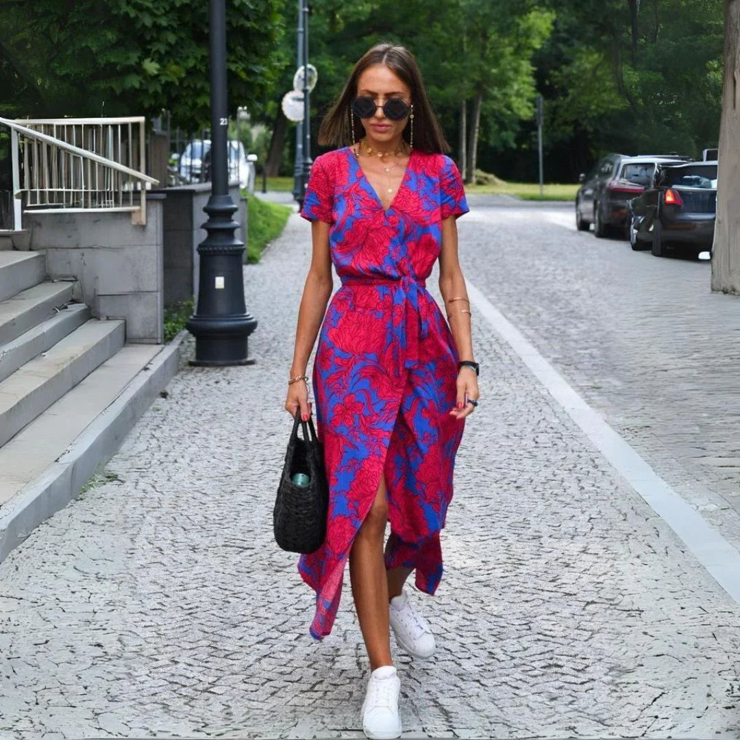 EVA | Elegantné Šaty s Výstrihom do V a Zakrytím Brucha