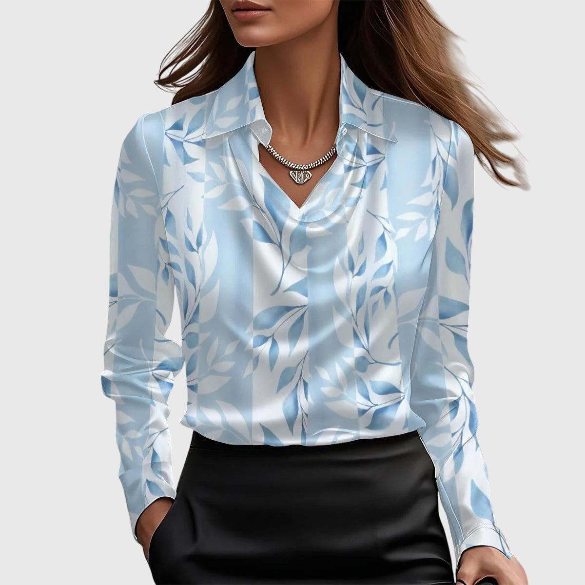 Sylvie™ | Elegantná blúzka s plisovaným výstrihom