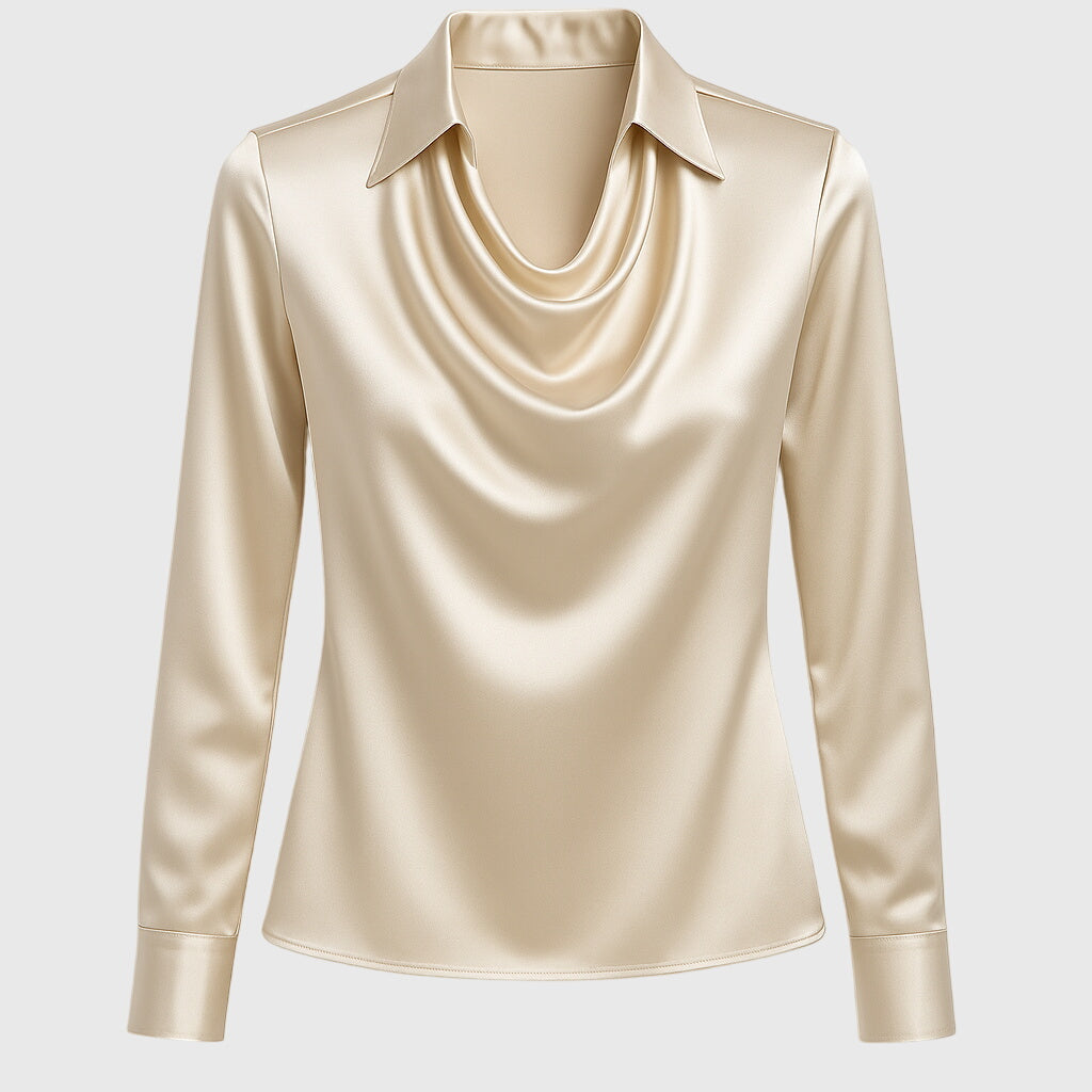 Sylvie™ | Elegantná blúzka s plisovaným výstrihom
