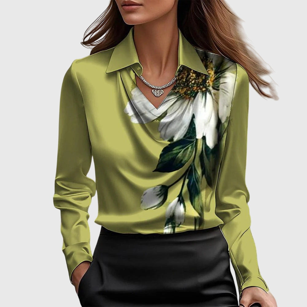 Sylvie™ | Elegantná blúzka s plisovaným výstrihom