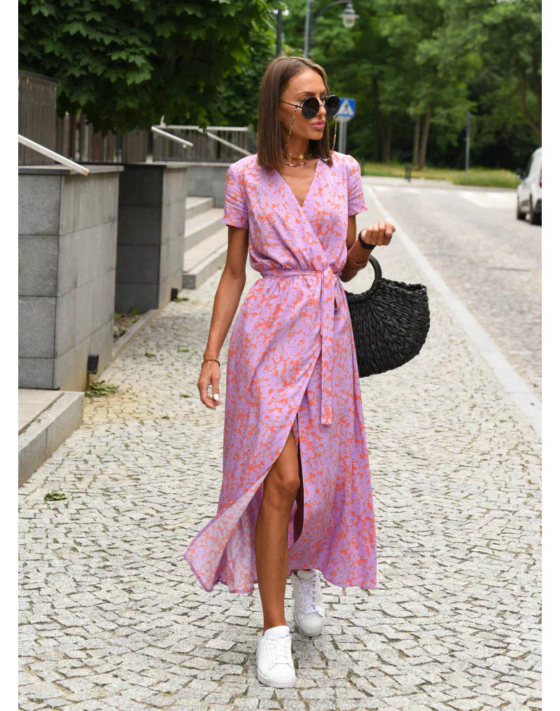 EVA | Elegantné Šaty s Výstrihom do V a Zakrytím Brucha